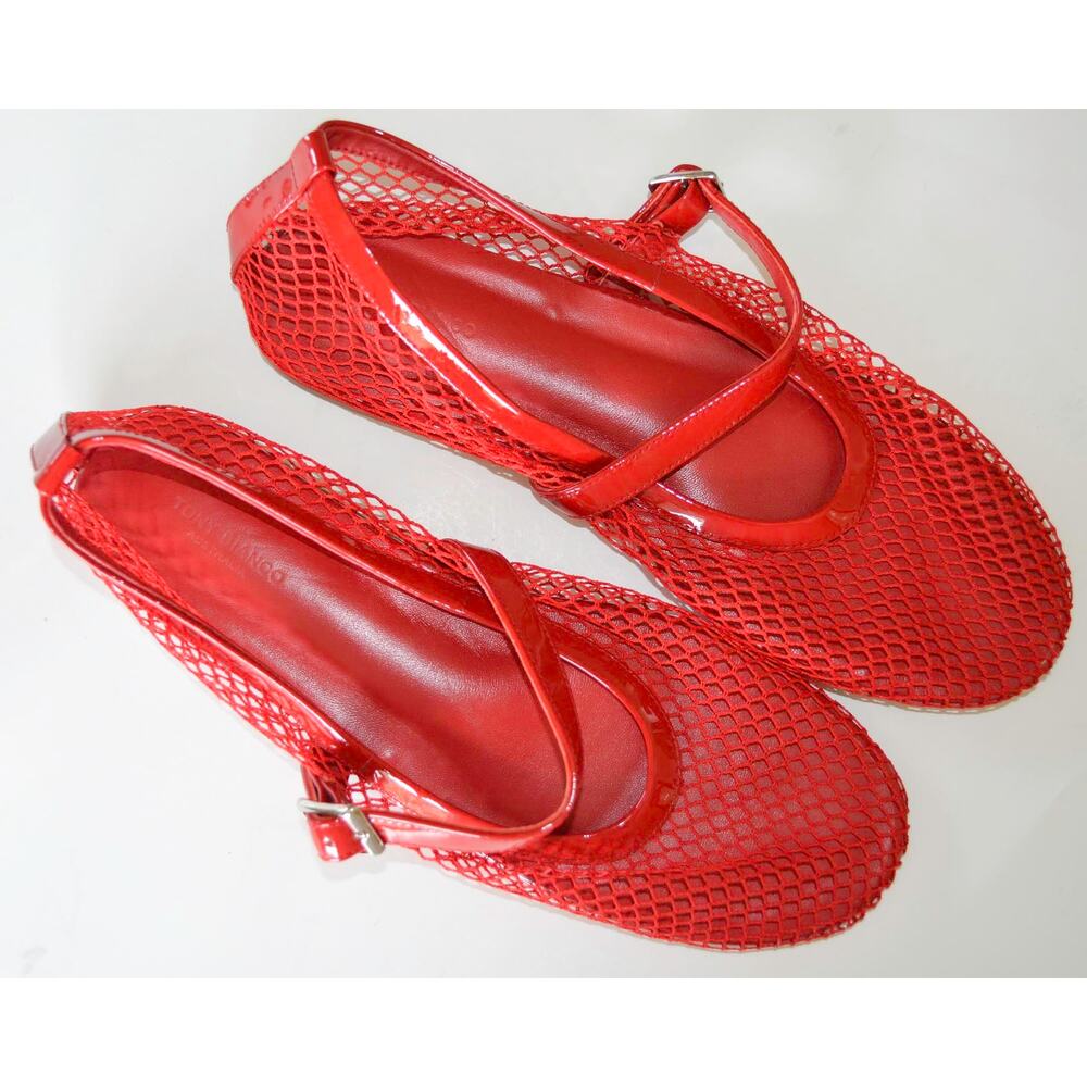 Tony Bianco Red Mesh Mary Jane Flats